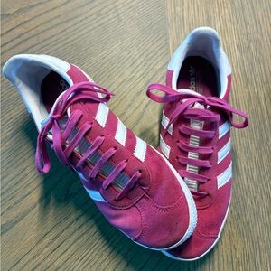 Adidas Gazelle Women's Fuchsia and White Sneakers